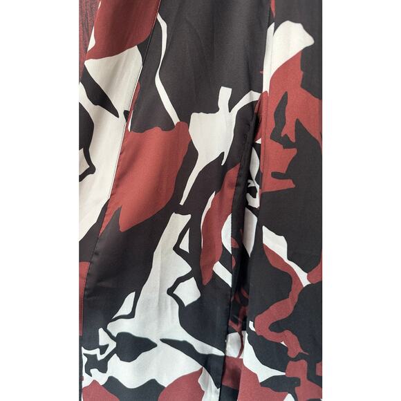 Chico's Brown Black Artsy Satin Boho Bohemian Open Kimono Long Duster Medium - Picture 7 of 11